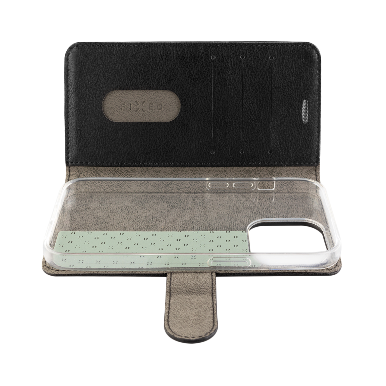 FIXED Pouzdro typu kniha Opus pro Apple iPhone 14 Pro, černé
