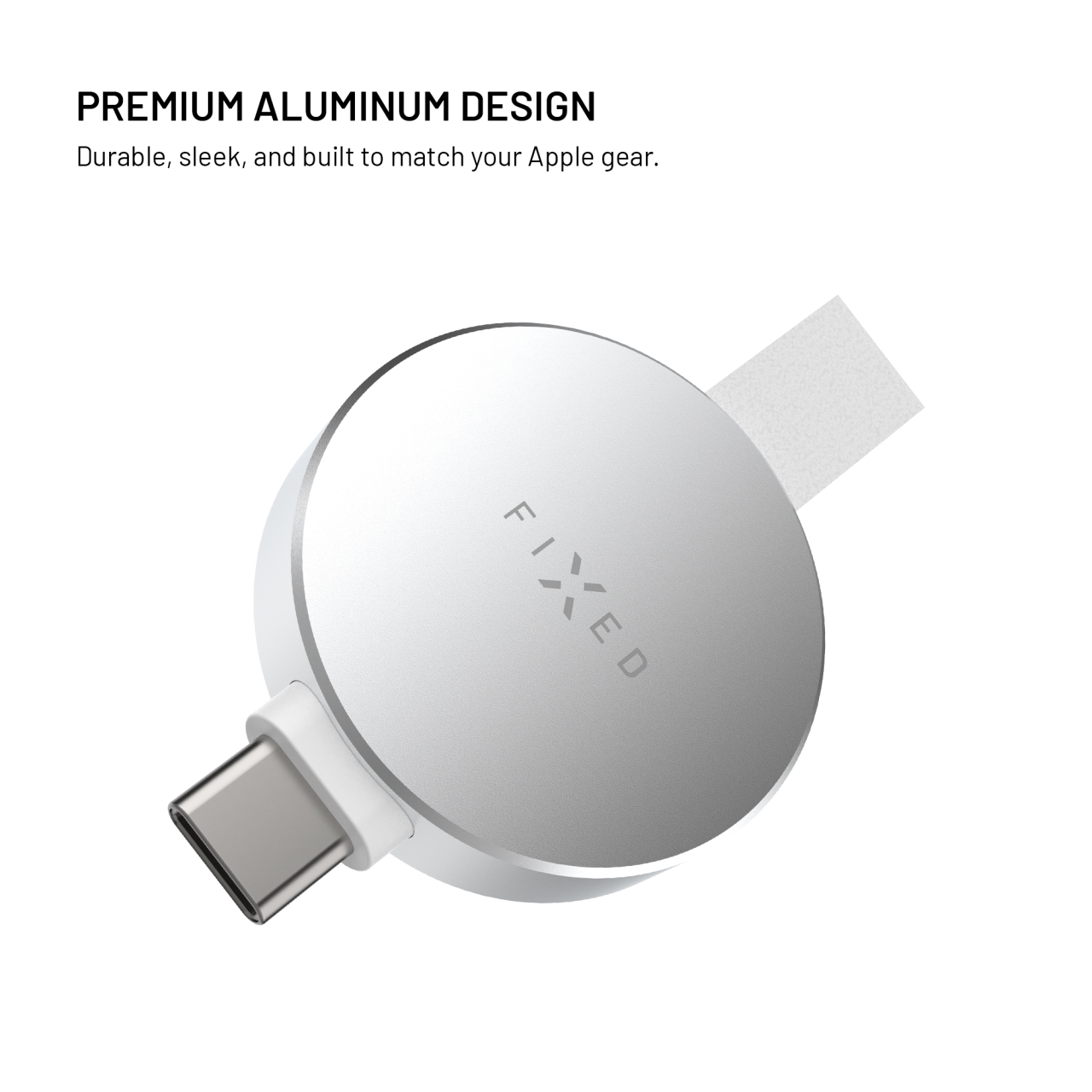 Nabíjecí USB-C adaptér FIXED Orb 2 pro Apple Watch s podporou rychlonabíjení, bílý