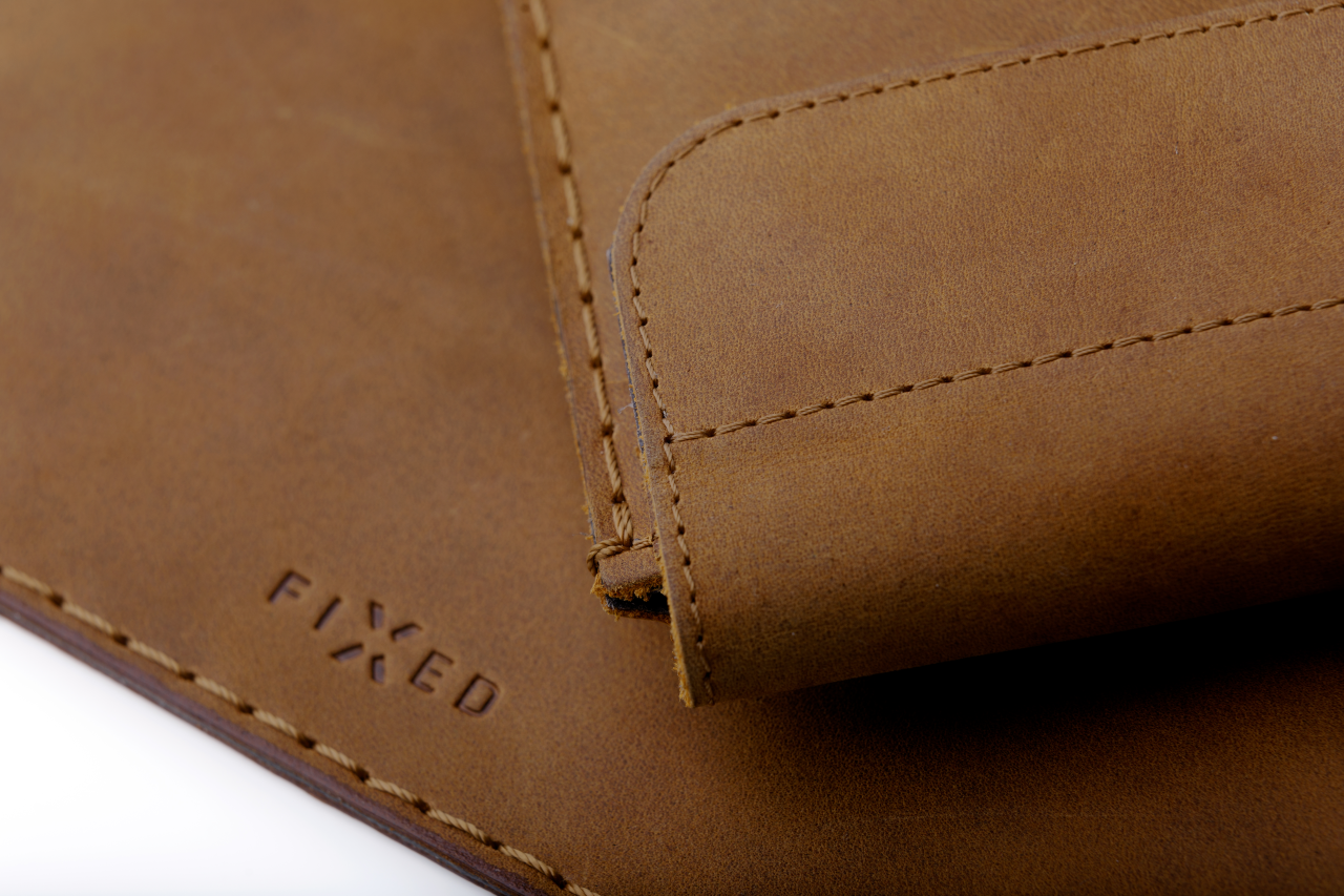 FIXED Kožené pouzdro Oxford pro Apple iPad 9,7" (2016/2017/2018), iPad Air, IPad Air 2, iPad Pro 9,7" (2016), hnědé