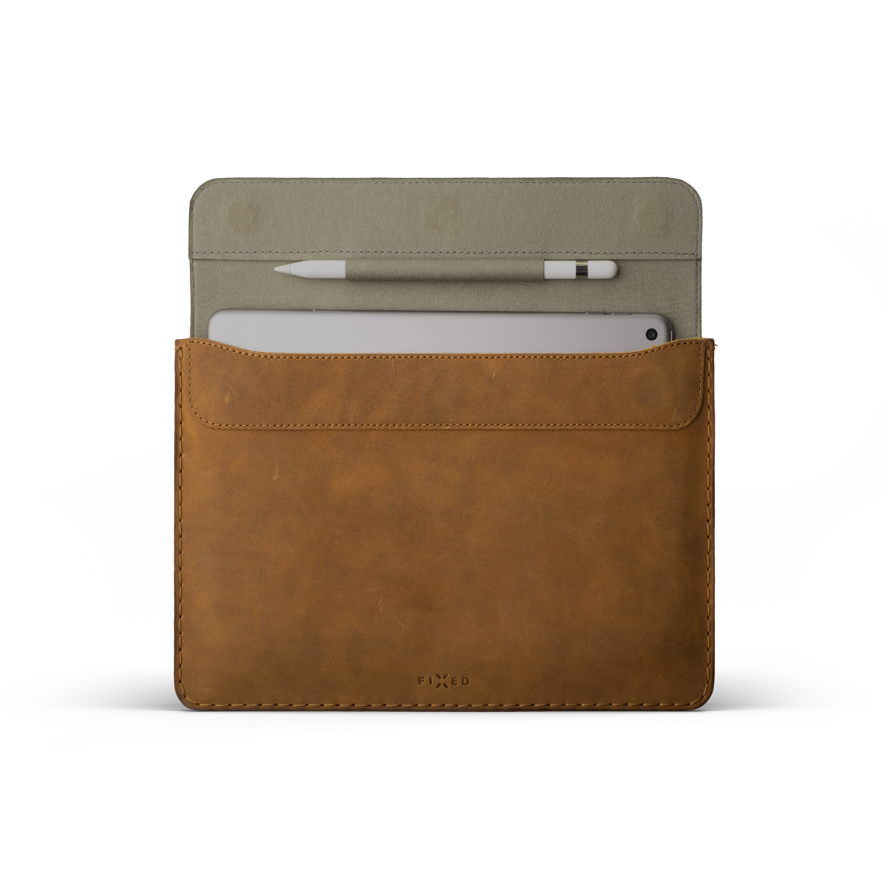 FIXED Kožené pouzdro Oxford pro Apple iPad 9,7" (2016/2017/2018), iPad Air, IPad Air 2, iPad Pro 9,7" (2016), hnědé