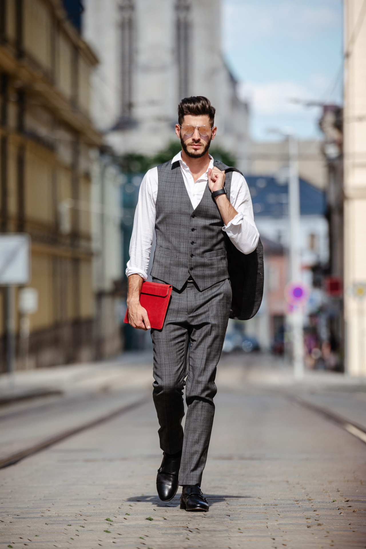 Kožené pouzdro pro Apple iPad Pro 11" (2018-2022) a iPad Air (2020/2022) s klávesnicí Folio - Fixed Oxford, červené