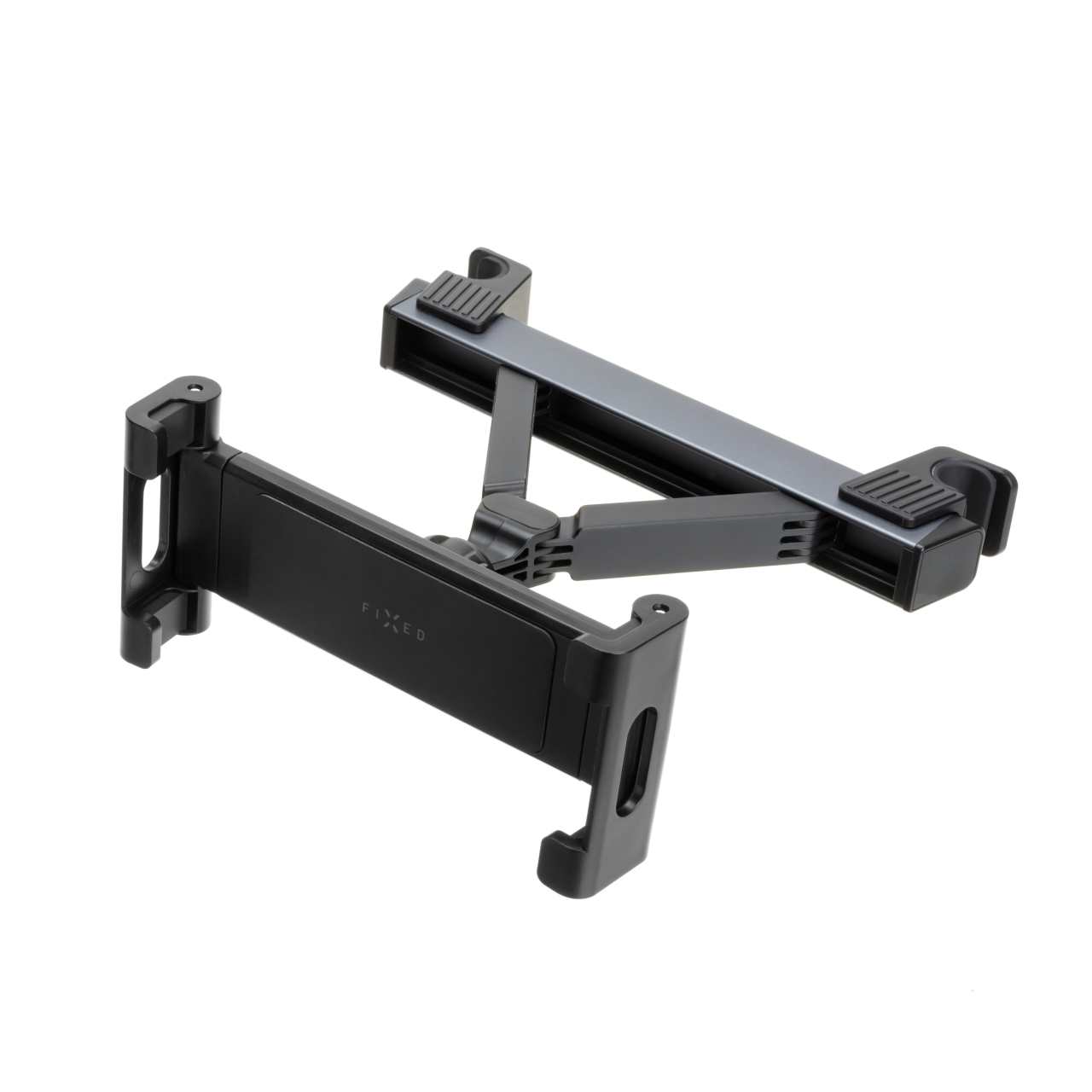 FIXED Univerzální držák pro tablety Passenger Max s uchycením do opěrky hlavy a posuvným ramenem, space gray