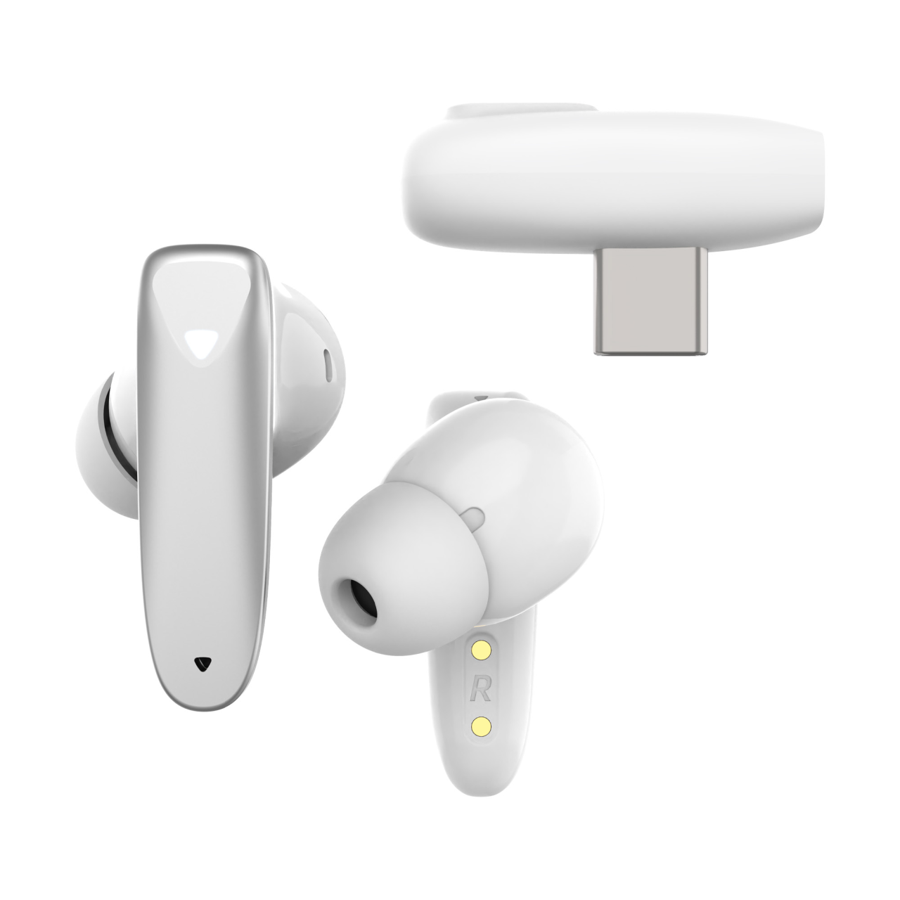 FIXED Bezdrátová herní TWS sluchátka Game Pods s radiofrekvenčním připojením, bílá