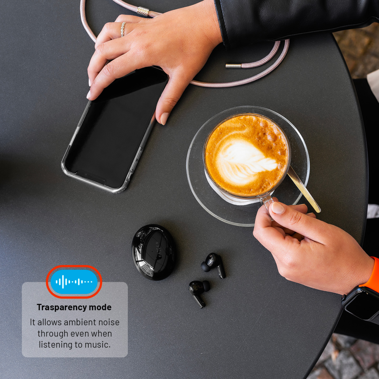 FIXED Bezdrátová TWS sluchátka Pods Pro s ANC a bezdrátovým nabíjením, černá