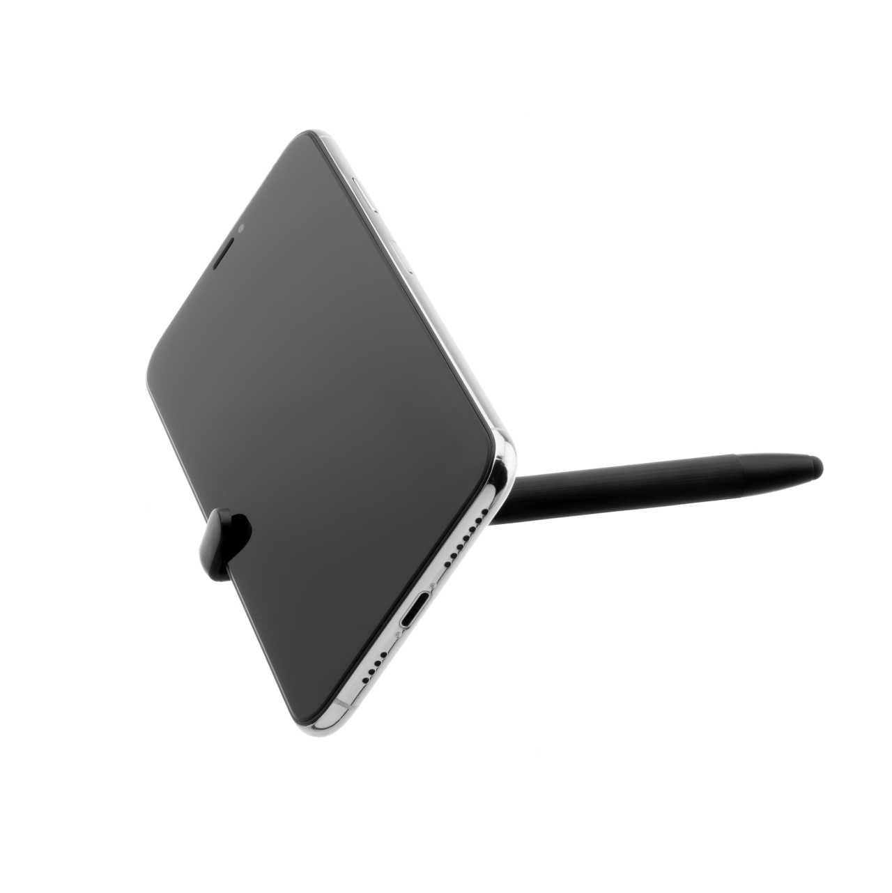 FIXED Propiska 3v1 se stylusem a stojánkem Pen, antibakteriální povrch, hliníkové tělo, černá