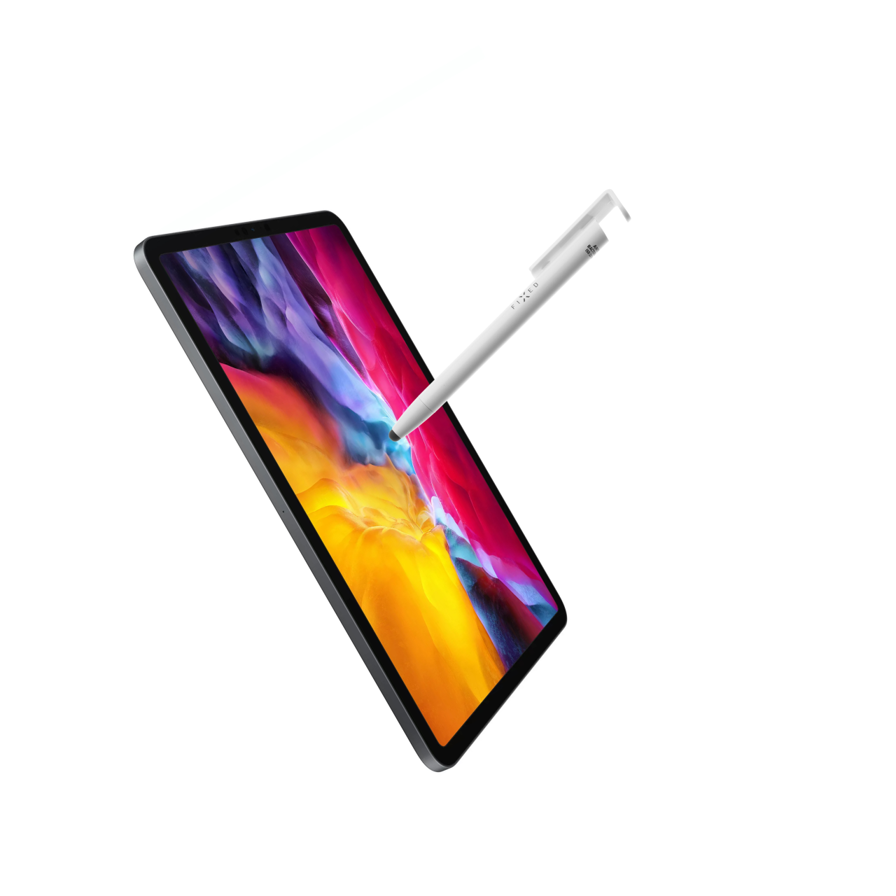 FIXED Propiska 3v1 se stylusem a stojánkem Pen, antibakteriální povrch, bílé