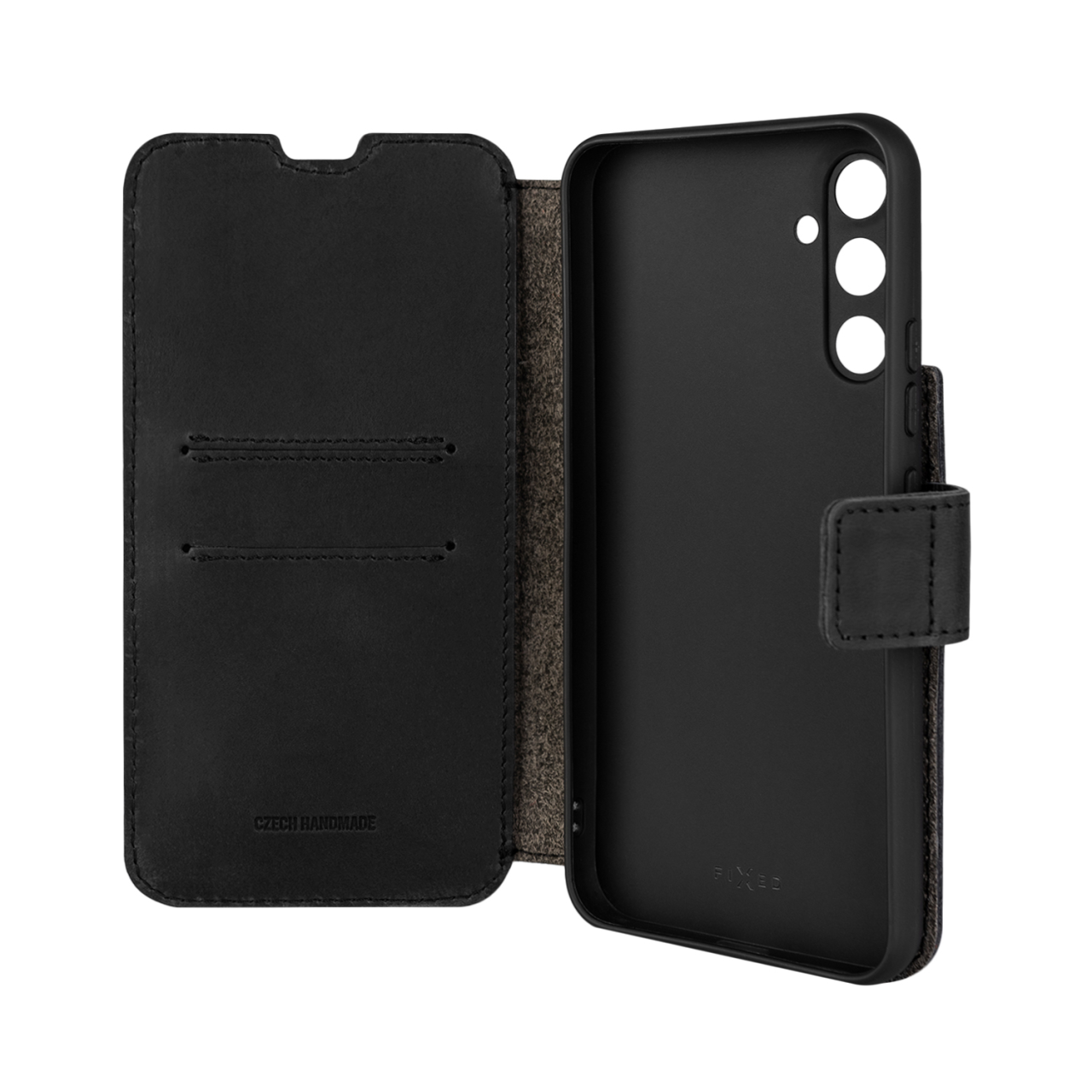 FIXED Kožené pouzdro typu kniha ProFit pro Samsung Galaxy A34 5G, černé