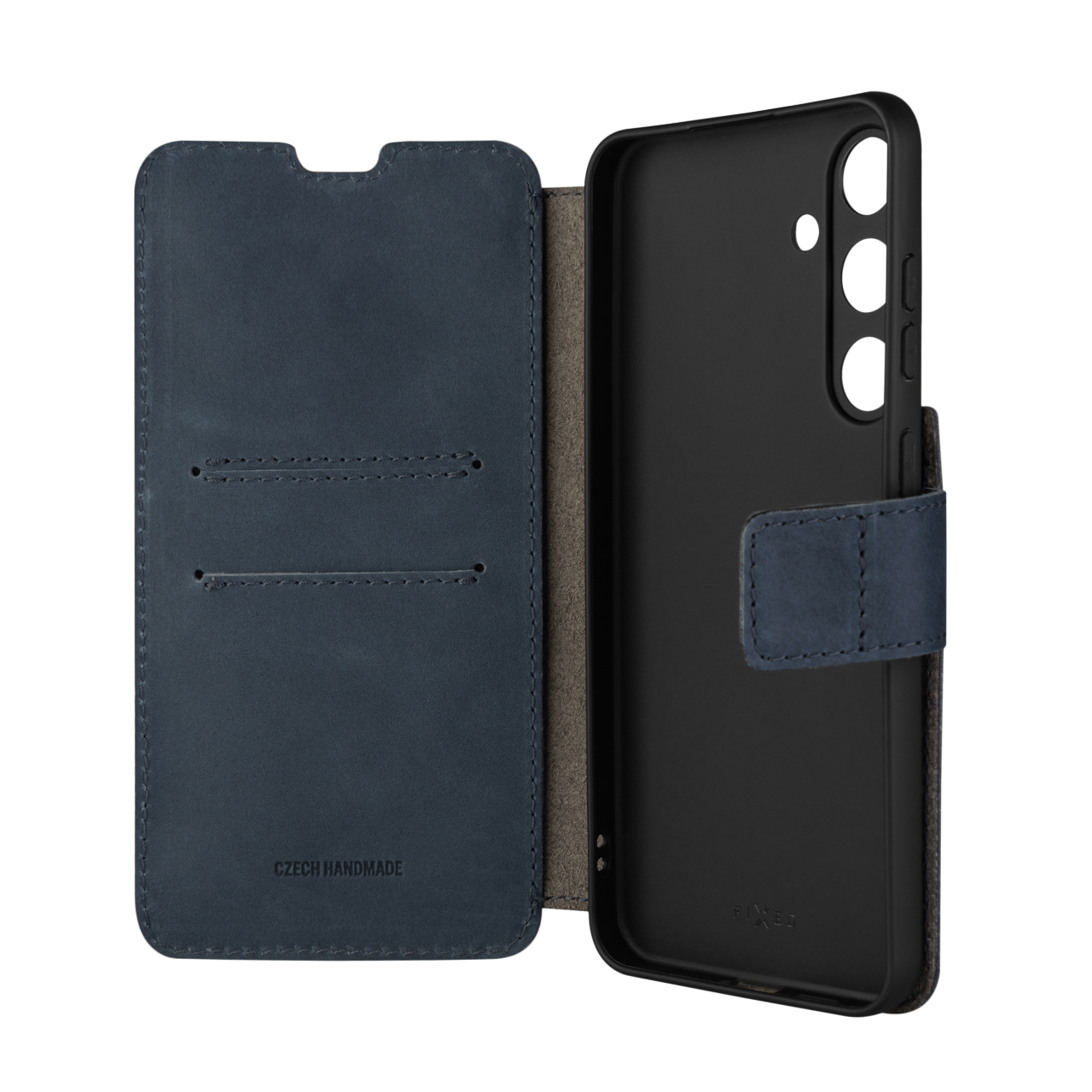 FIXED Kožené pouzdro typu kniha ProFit pro Samsung Galaxy S24+, modré