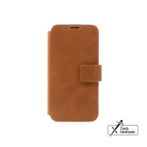 FIXED Kožené pouzdro typu kniha ProFit pro Samsung Galaxy S24+, hnědé