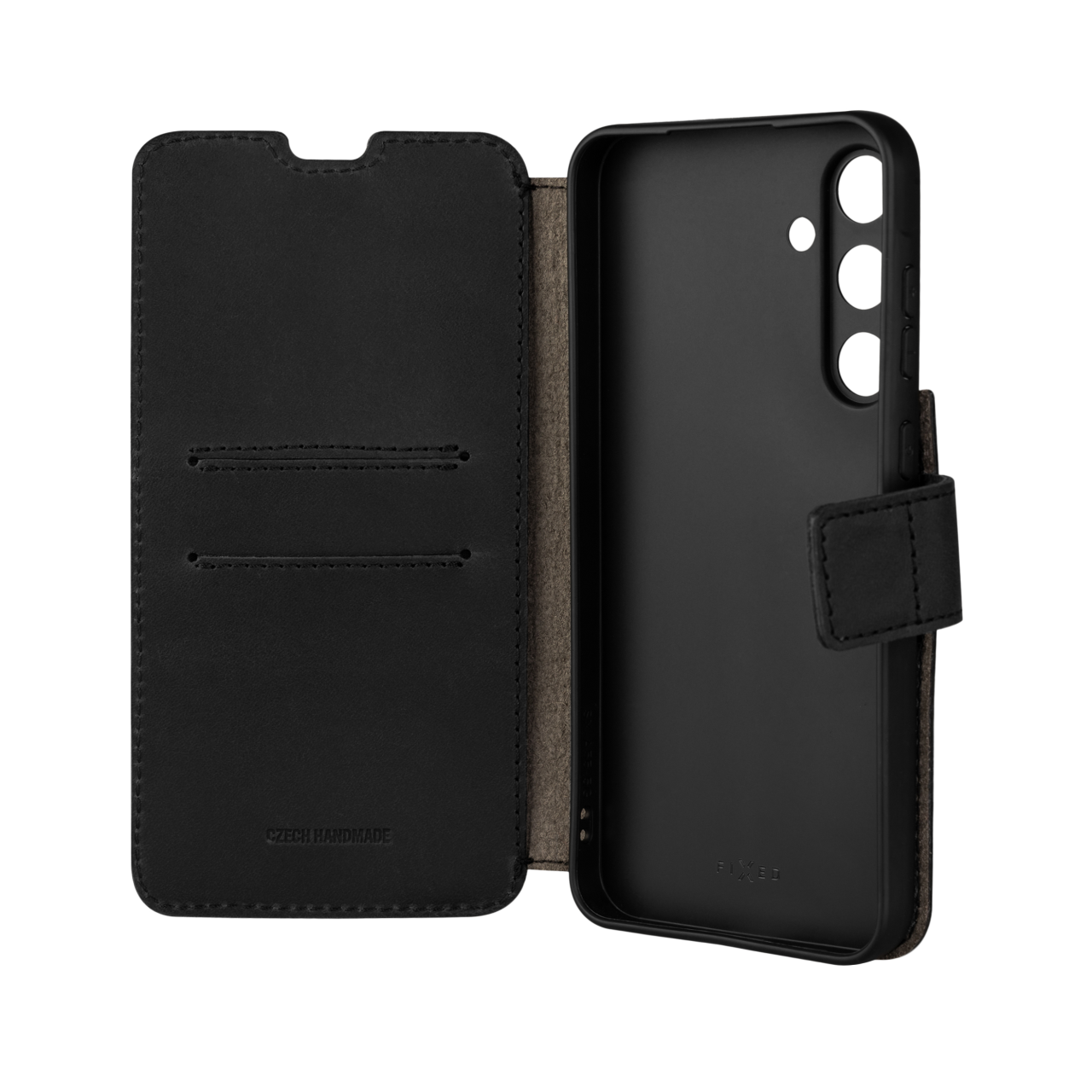 FIXED Kožené pouzdro typu kniha ProFit pro Samsung Galaxy A35 5G, černé