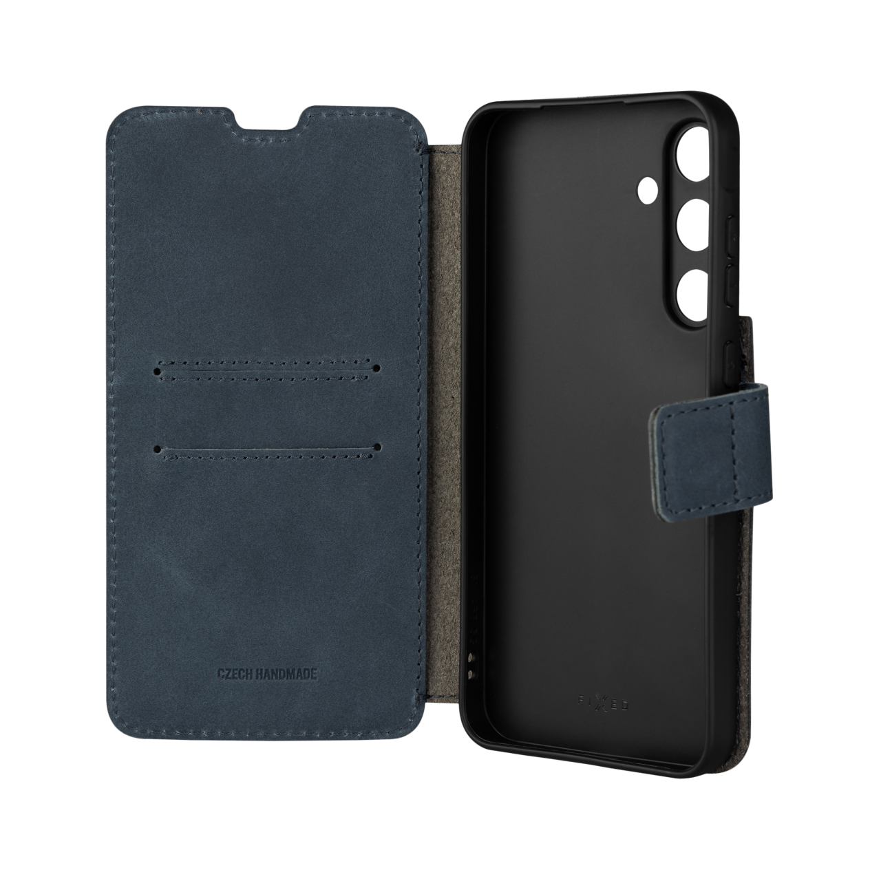 FIXED Kožené pouzdro typu kniha ProFit pro Samsung Galaxy A35 5G, modré