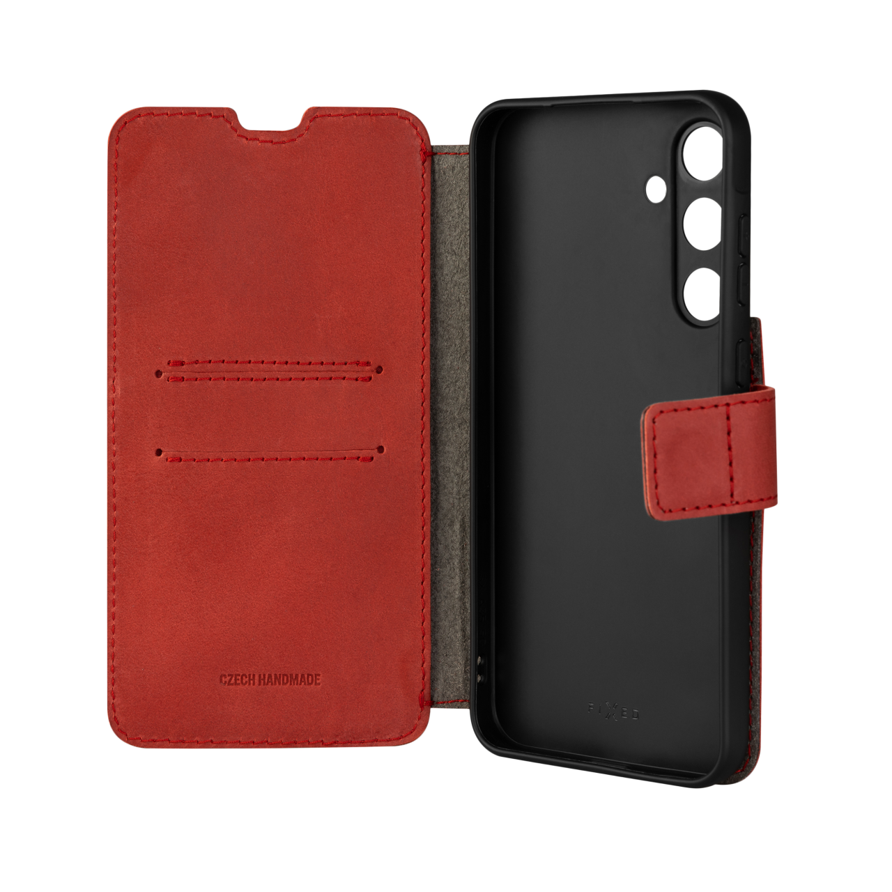 FIXED Kožené pouzdro typu kniha ProFit pro Samsung Galaxy A35 5G, červené