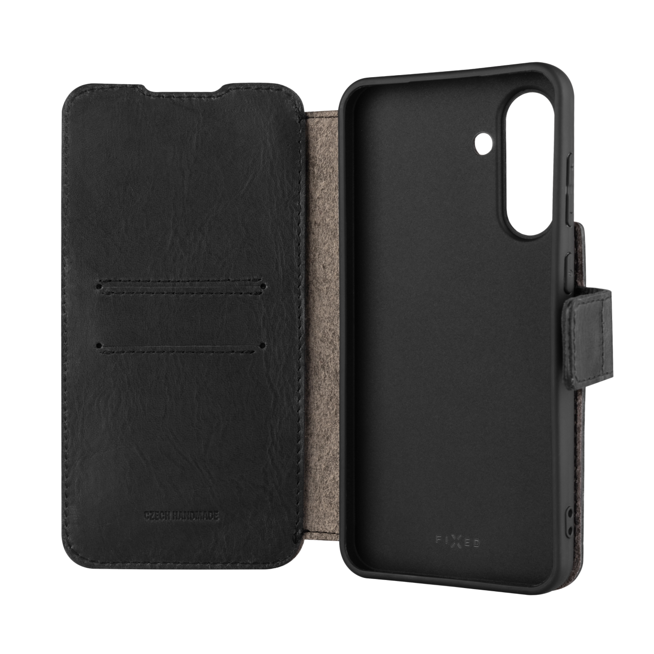 Kožené pouzdro typu kniha FIXED ProFit pro Samsung Galaxy A36 5G, černé