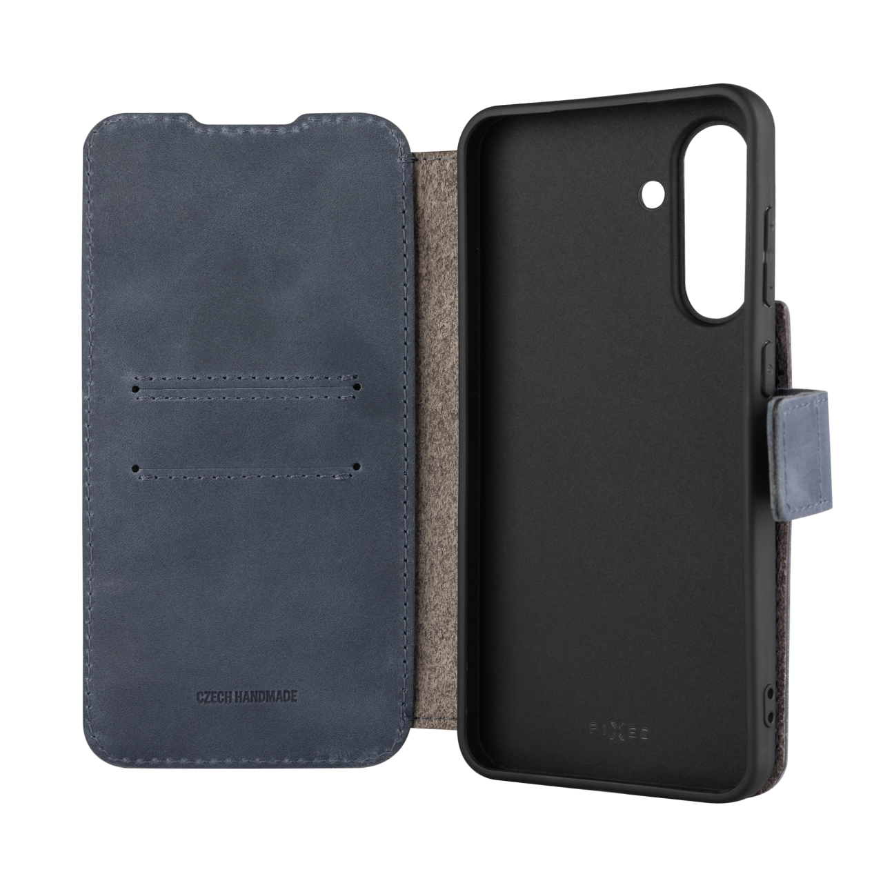 Kožené pouzdro typu kniha FIXED ProFit pro Samsung Galaxy A36 5G, modré