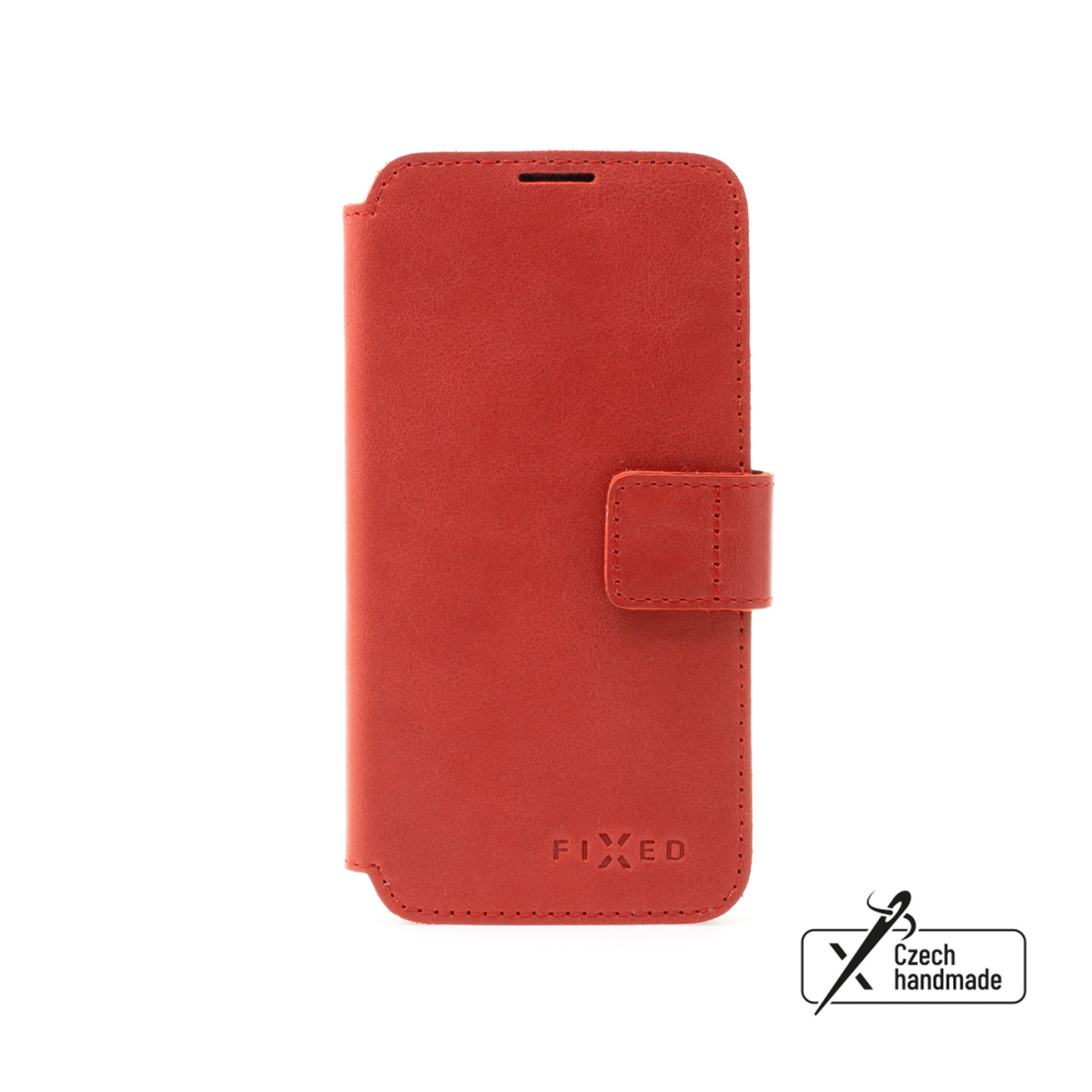 FIXED Kožené pouzdro typu kniha ProFit pro Samsung Galaxy S25, červené