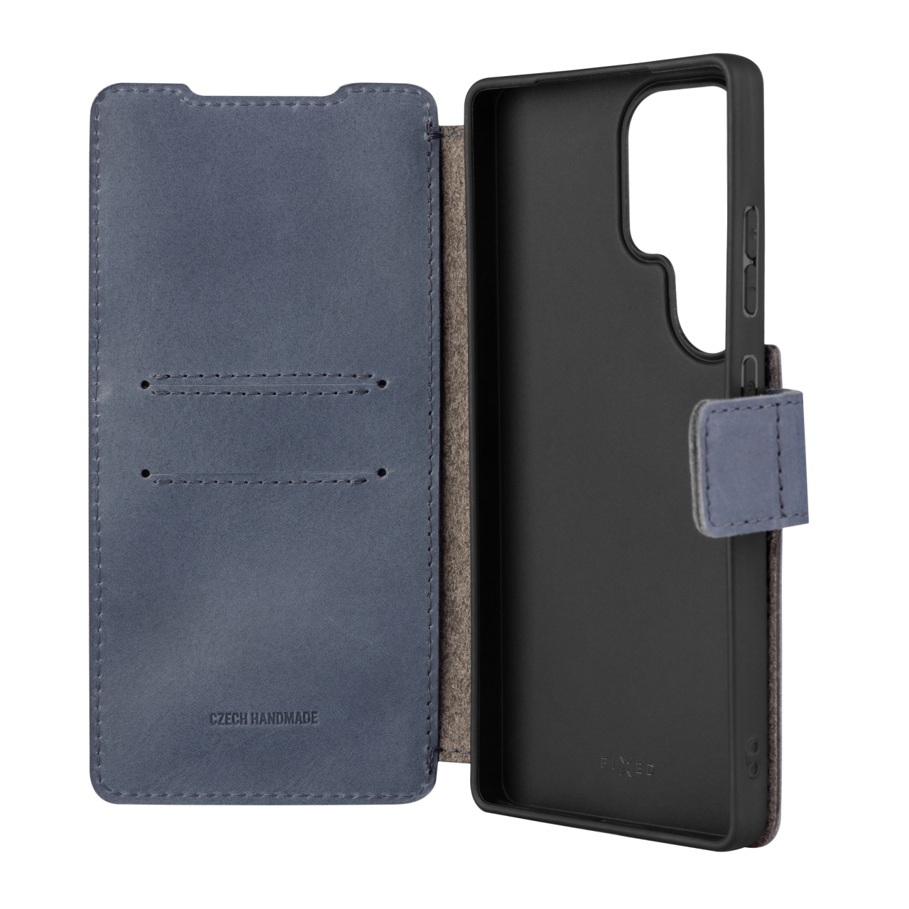 FIXED Kožené pouzdro typu kniha ProFit pro Samsung Galaxy S25 Ultra, modré