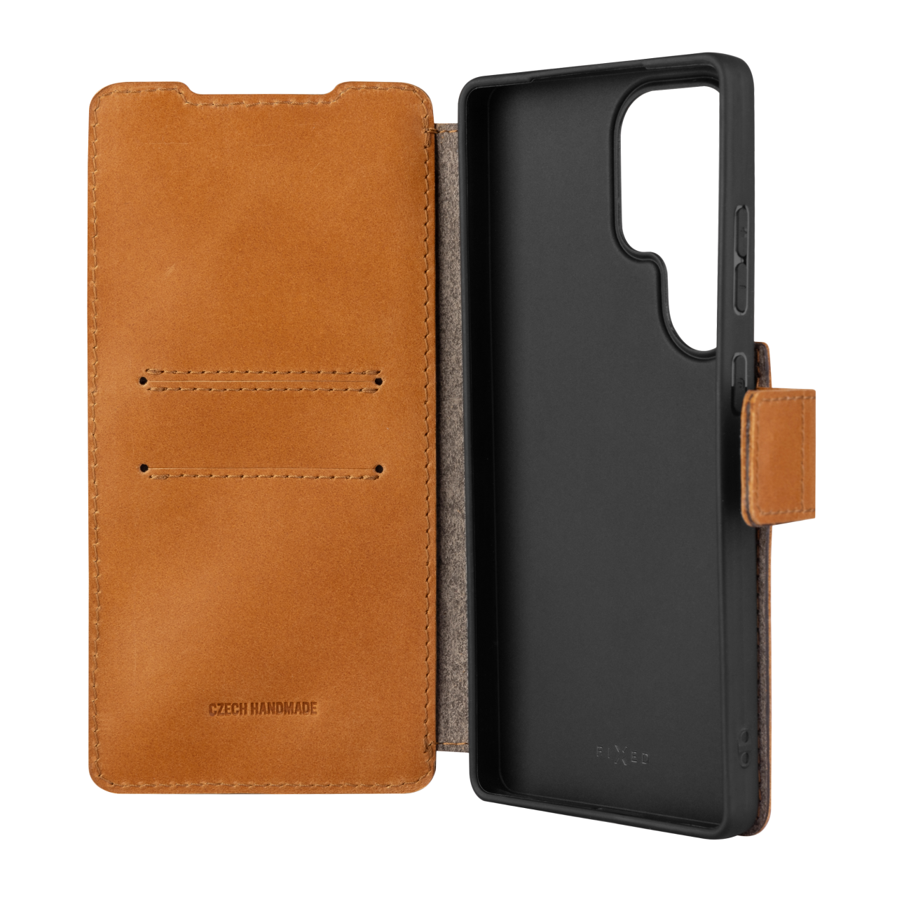 FIXED Kožené pouzdro typu kniha ProFit pro Samsung Galaxy S25 Ultra, hnědé