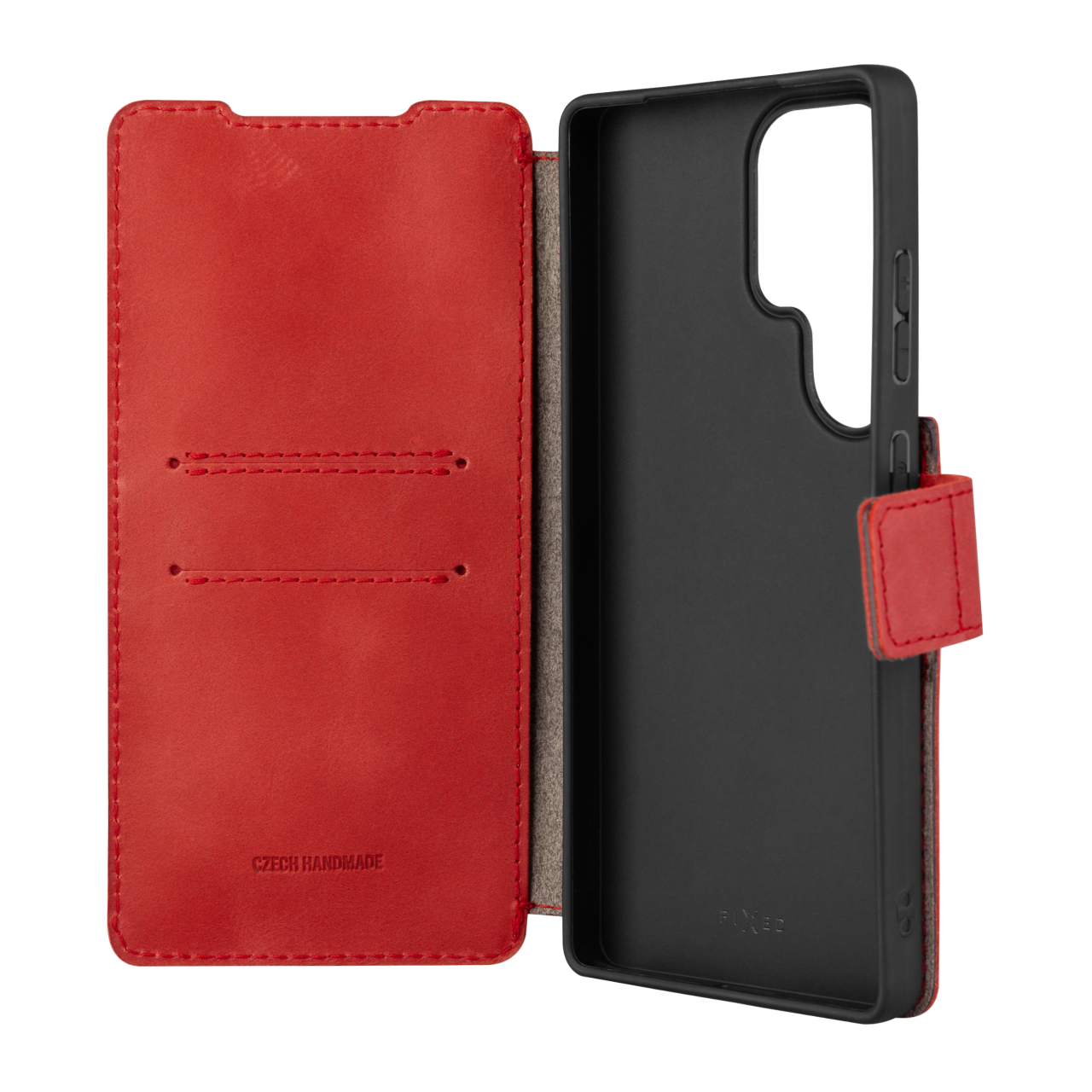 FIXED Kožené pouzdro typu kniha ProFit pro Samsung Galaxy S25 Ultra, červené