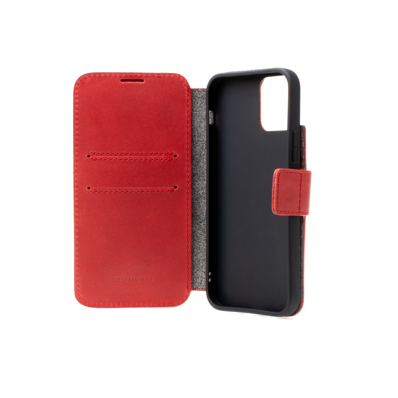 FIXED Kožené pouzdro typu kniha ProFit pro Apple iPhone 12/12 Pro, červené