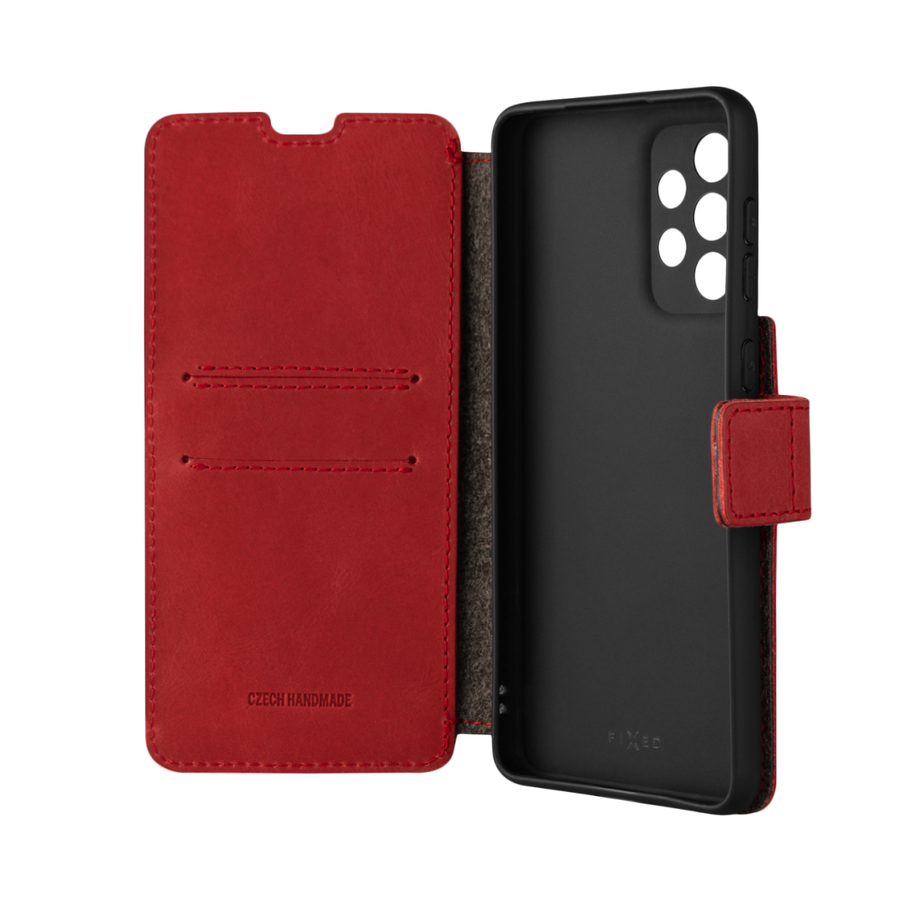 FIXED Kožené pouzdro typu kniha ProFit pro Samsung Galaxy A33 5G, červené
