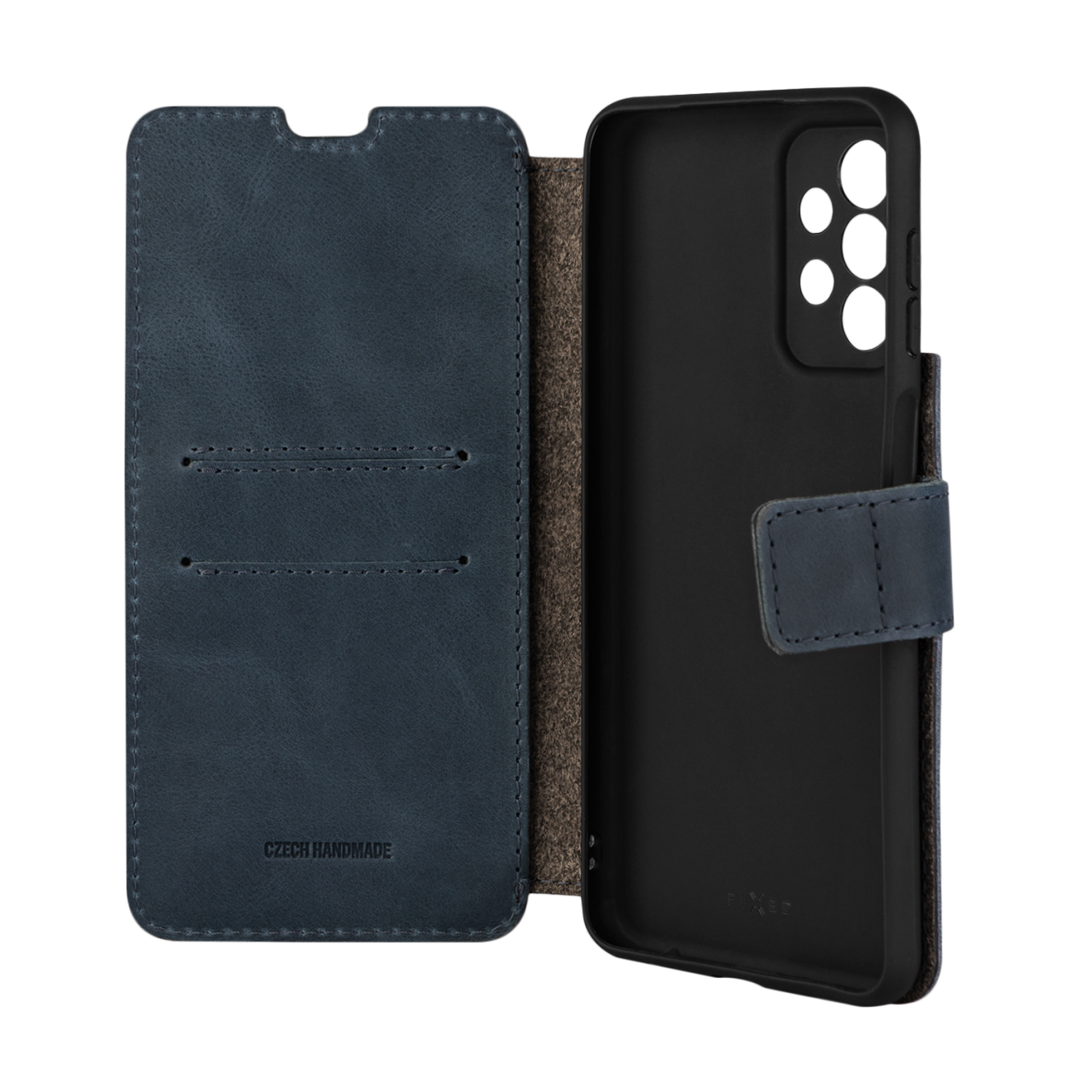 FIXED Kožené pouzdro typu kniha ProFit pro Samsung Galaxy A23, modré