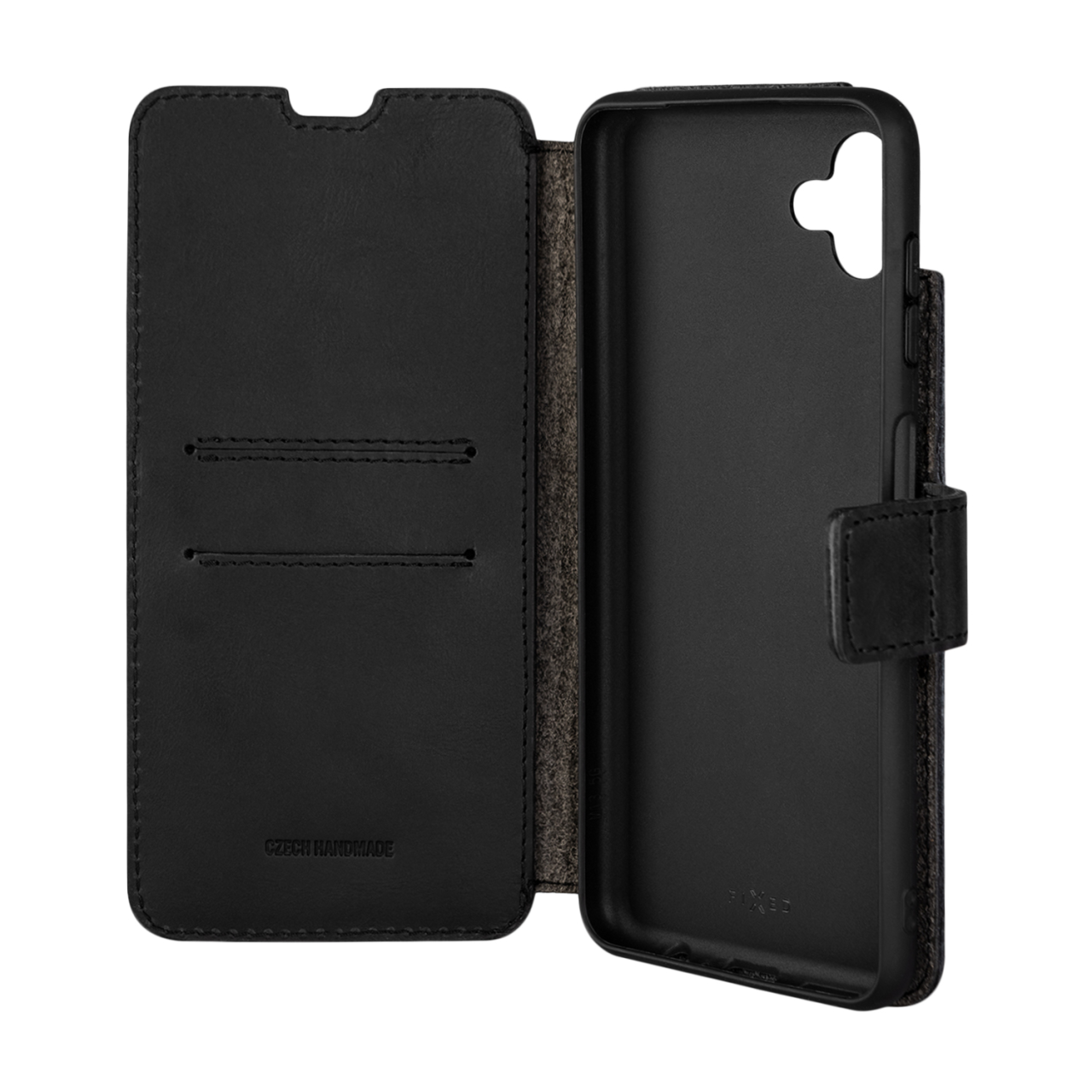 FIXED Kožené pouzdro typu kniha ProFit pro Samsung Galaxy M13 5G, černé