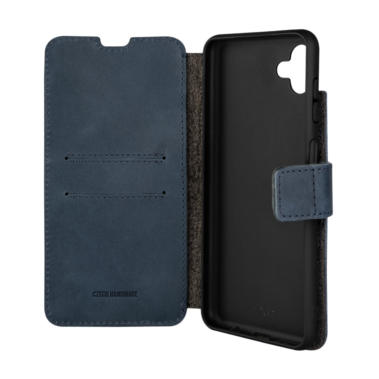 FIXED Kožené pouzdro typu kniha ProFit pro Samsung Galaxy M13 5G, modré