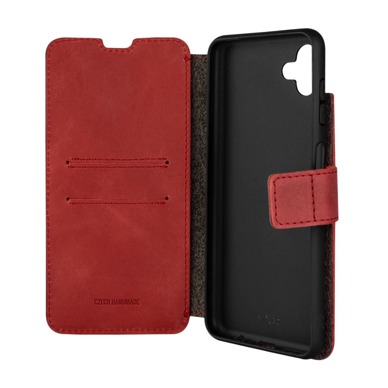 FIXED Kožené pouzdro typu kniha ProFit pro Samsung Galaxy M13 5G, červené