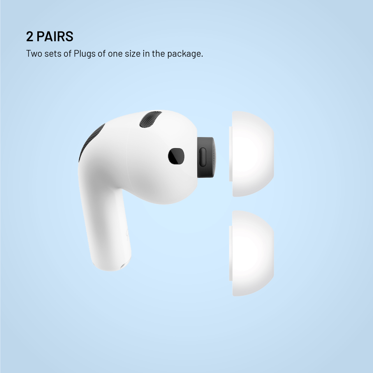 Silikonové špunty FIXED plugs pro Apple AirPods pro 3, 2 sady, velikost xs