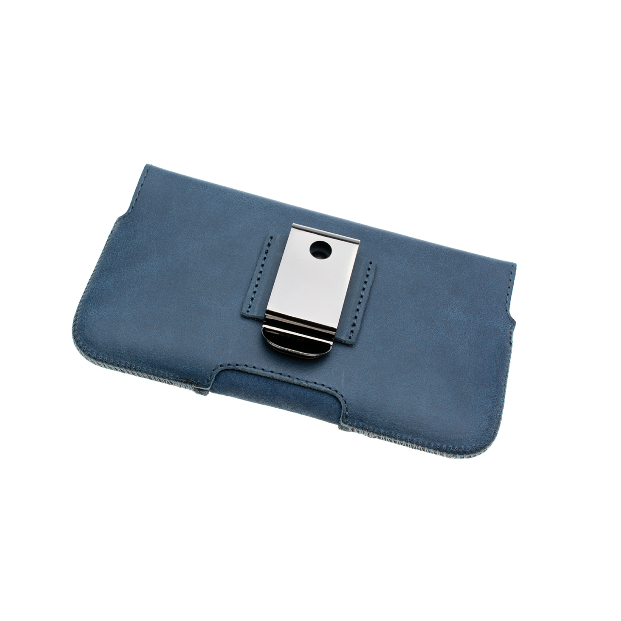 FIXED Horizontální kožené pouzdro Posh se zavíráním, velikost 6XL, modré