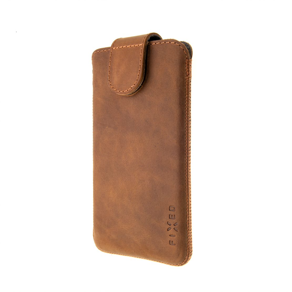 FIXED Kožené pouzdro Posh, velikost 4XL, hnědé