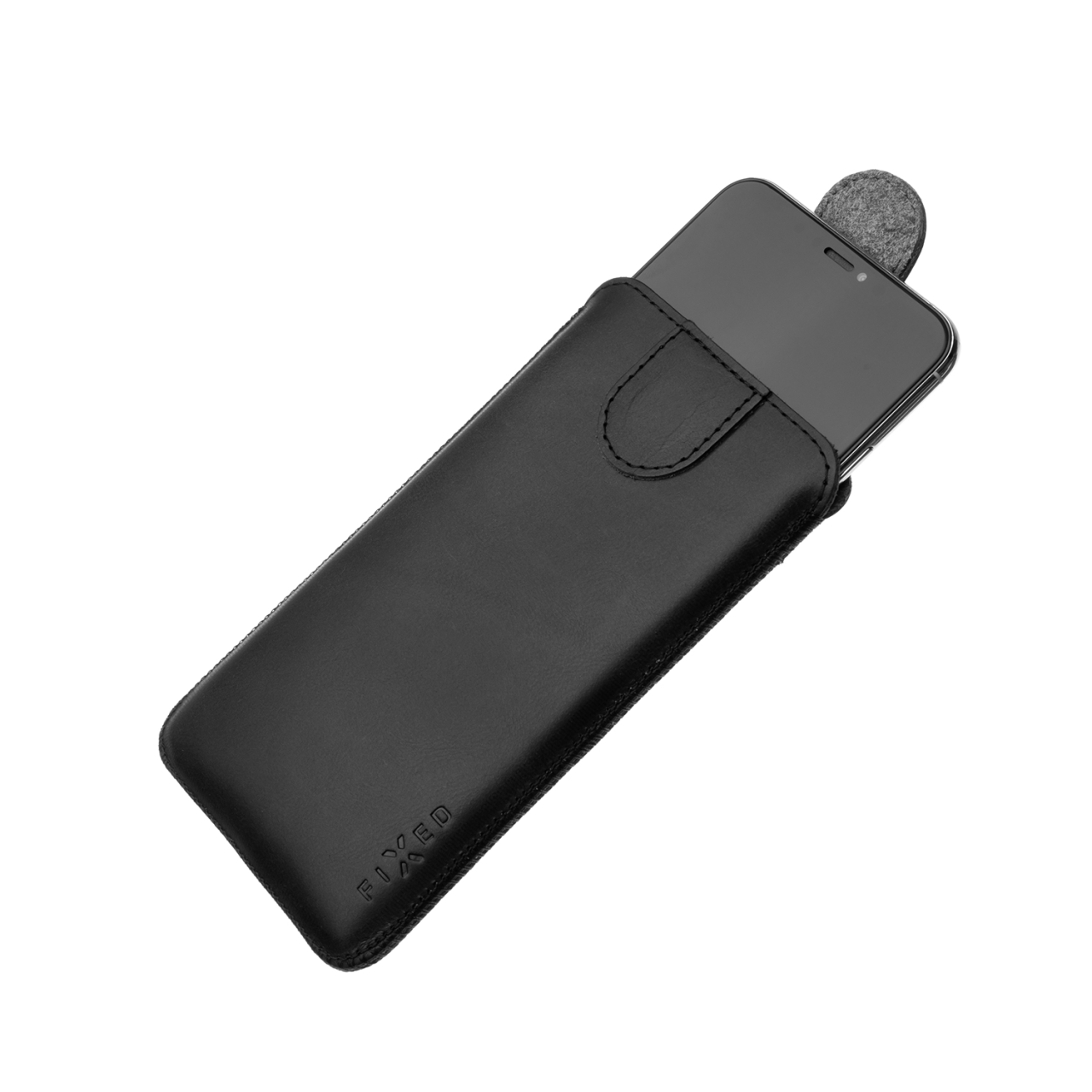 FIXED Kožené pouzdro Posh, velikost 6XL+, černé