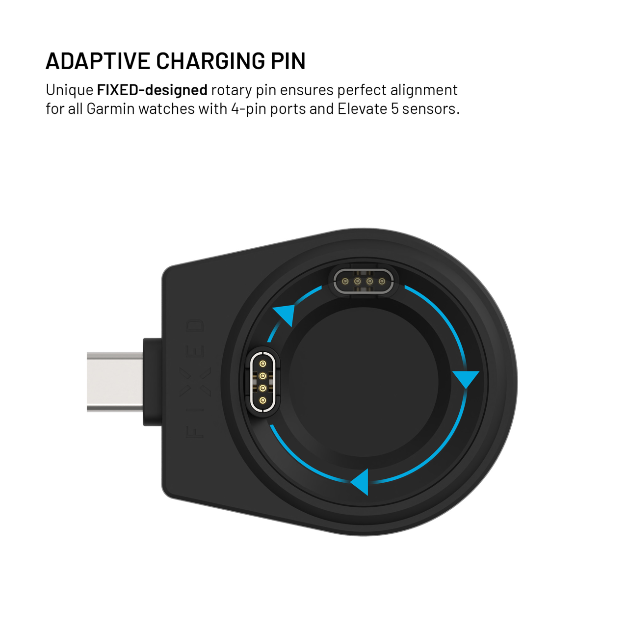 Stojánek FIXED Powerstation pro Garmin s bezdrátovým nabíjením až pro 3 zařízení, 15W+5W+2.5W, černý