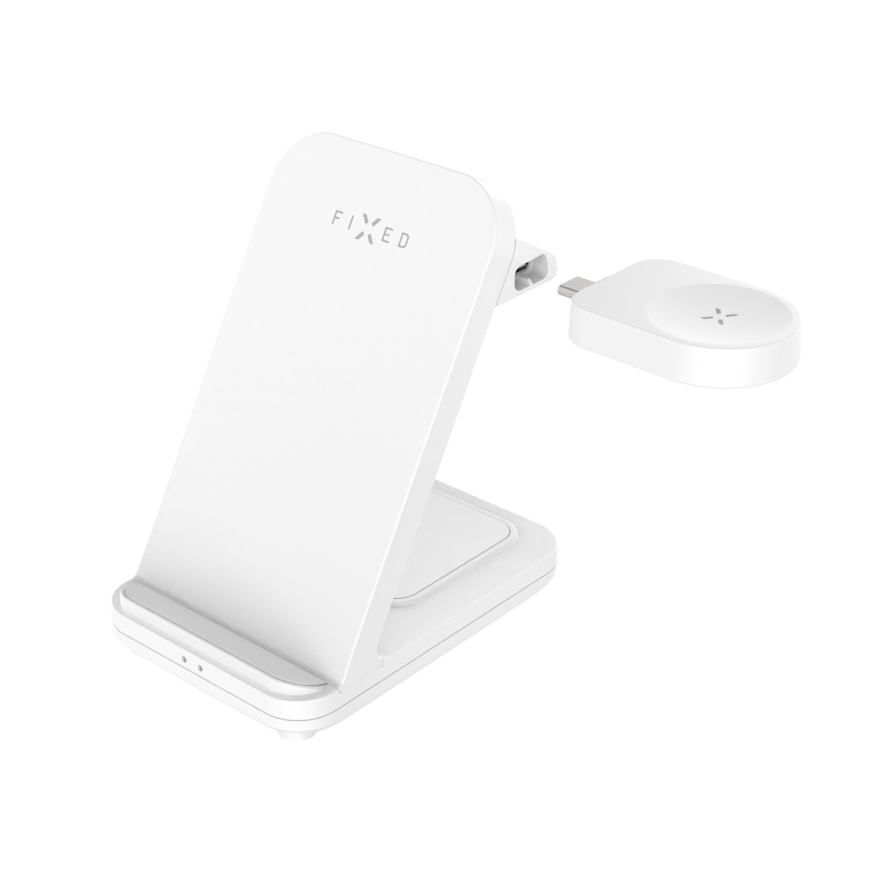 FIXED Stojánek Powerstation pro Samsung s bezdrátovým nabíjením až pro 3 zařízení, 15W+5W+2.5W, bílý