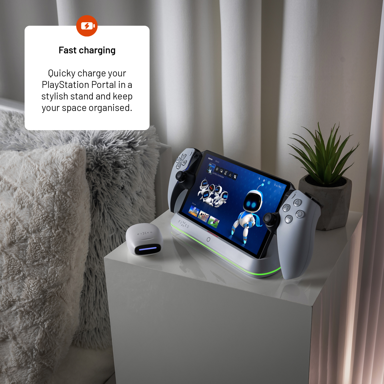 FIXED Nabíjecí stanice pro Playstation Portal, bílá