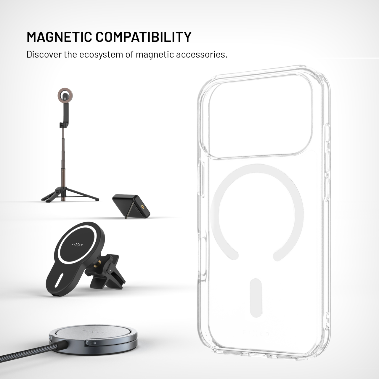 FIXED Zadní kryt MagPure s podporou Magsafe pro Apple iPhone 7/8/SE (2020/2022), čirý