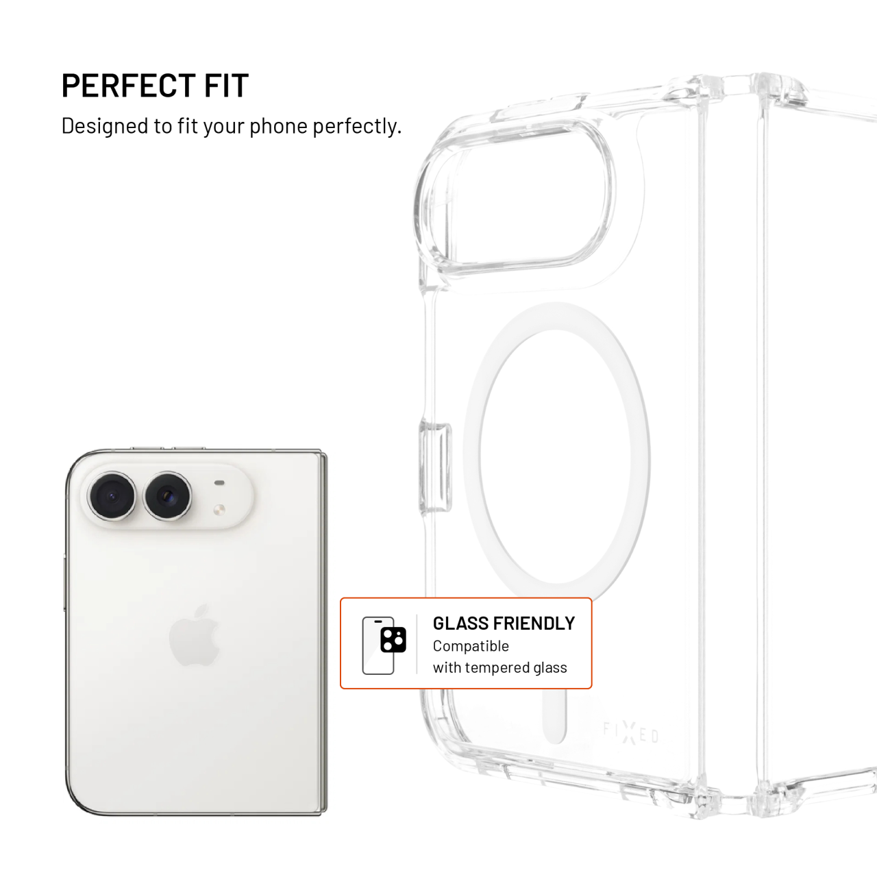 Průhledný kryt na mobil Apple iPhone Duo - Fixed MagPure, MagSafe