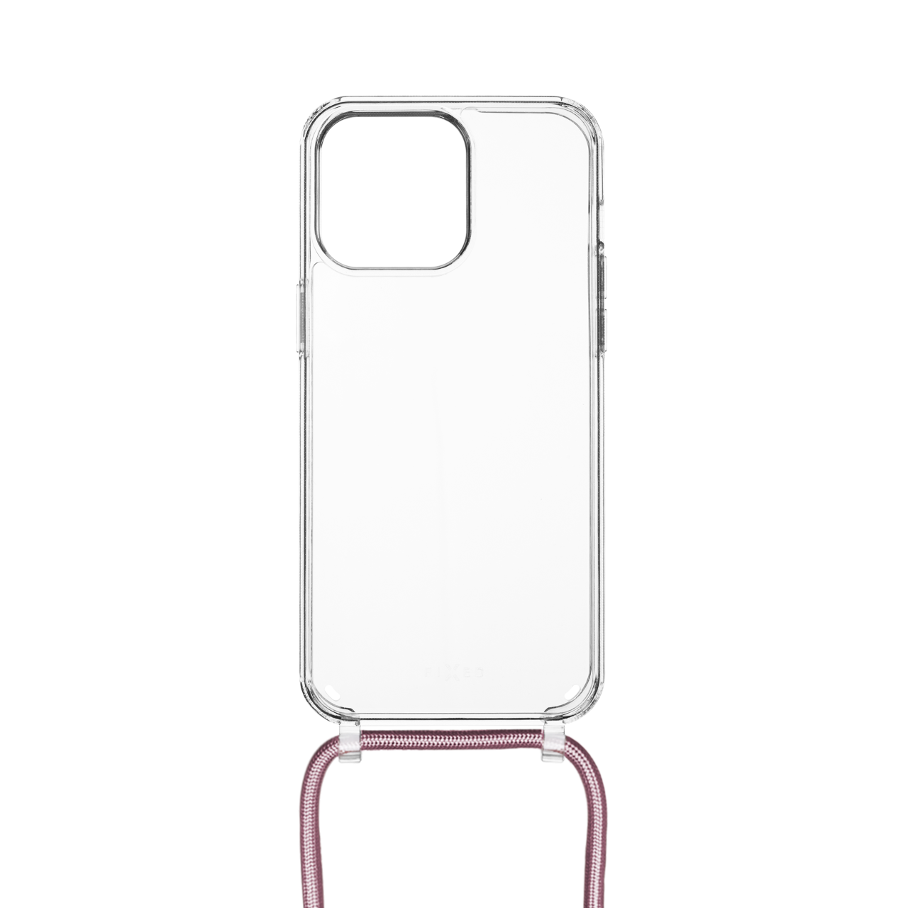 FIXED Pouzdro Pure Neck s růžovou šňůrkou na krk pro Apple iPhone 15 Pro