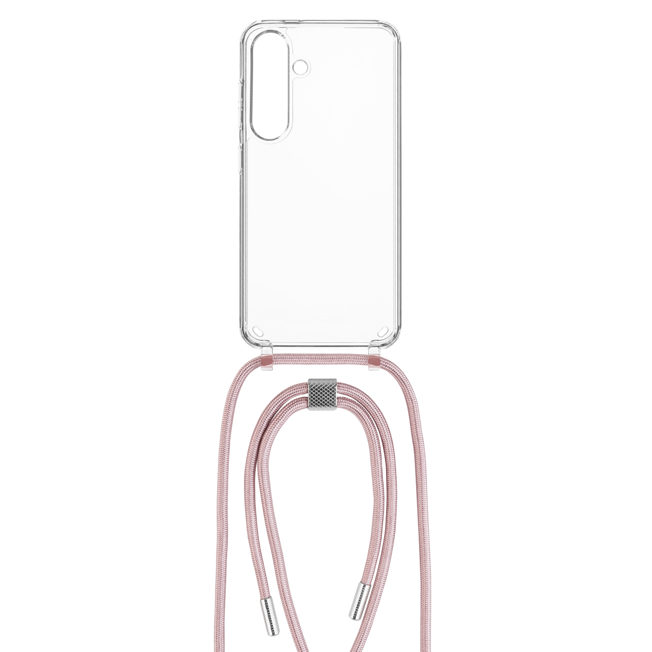 FIXED Pouzdro Pure Neck s růžovou šňůrkou na krk pro Samsung Galaxy S24