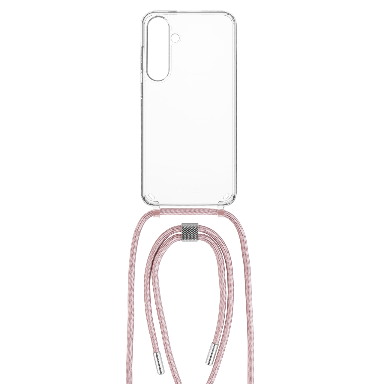 FIXED Pouzdro Pure Neck s růžovou šňůrkou na krk pro Samsung Galaxy S24+