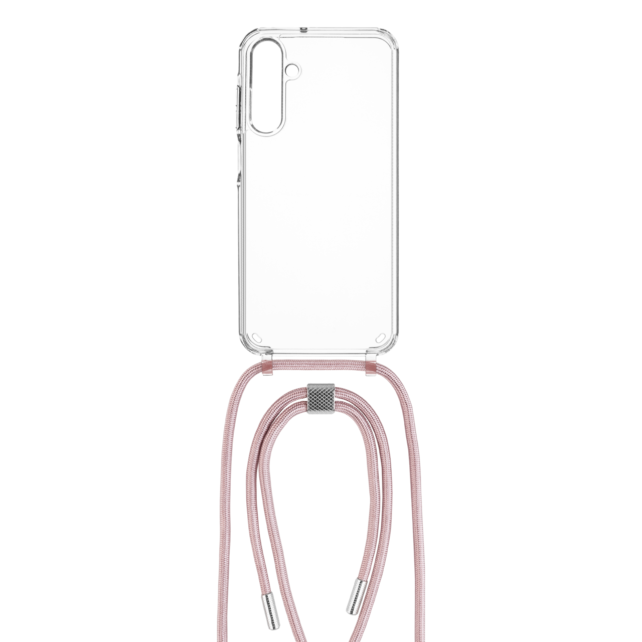 FIXED Pouzdro Pure Neck s růžovou šňůrkou na krk pro Samsung Galaxy A25 5G