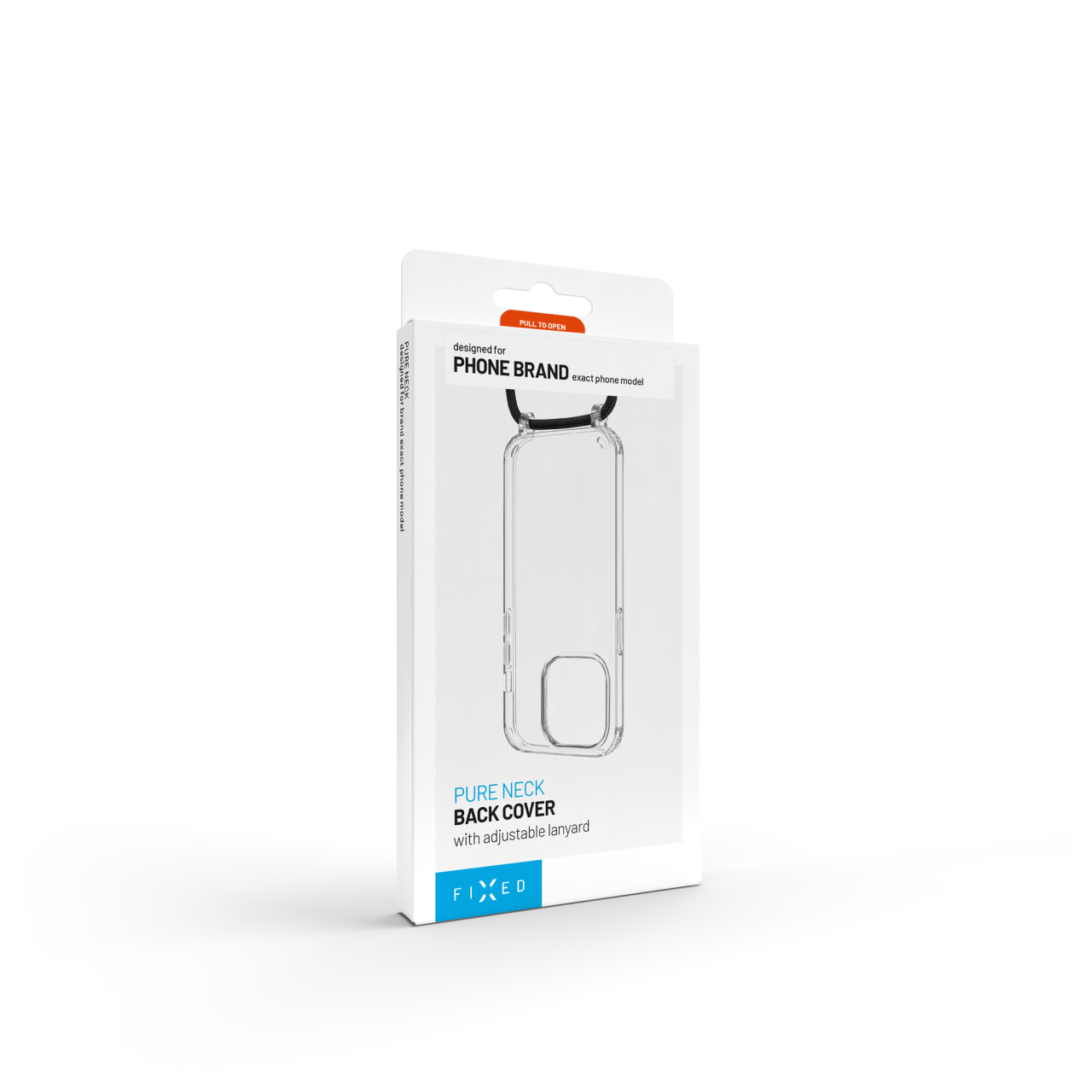 Kryt se šňůrkou na krk na mobil Samsung Galaxy S25+ - Fixed Pure Neck, černá šňůrka