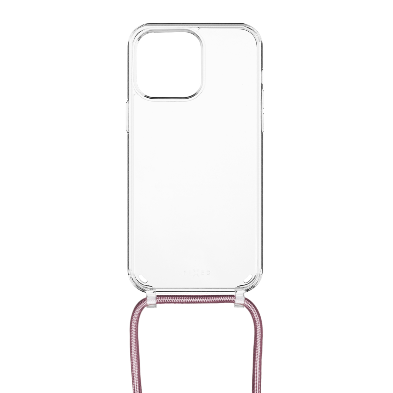 FIXED Pouzdro Pure Neck s růžovou šňůrkou na krk pro Apple iPhone 14 Pro