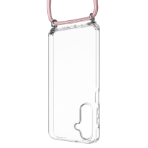 FIXED Pouzdro Pure Neck s odnímatelnou růžovou šňůrkou na krk pro Samsung Galaxy A16 4G/5G