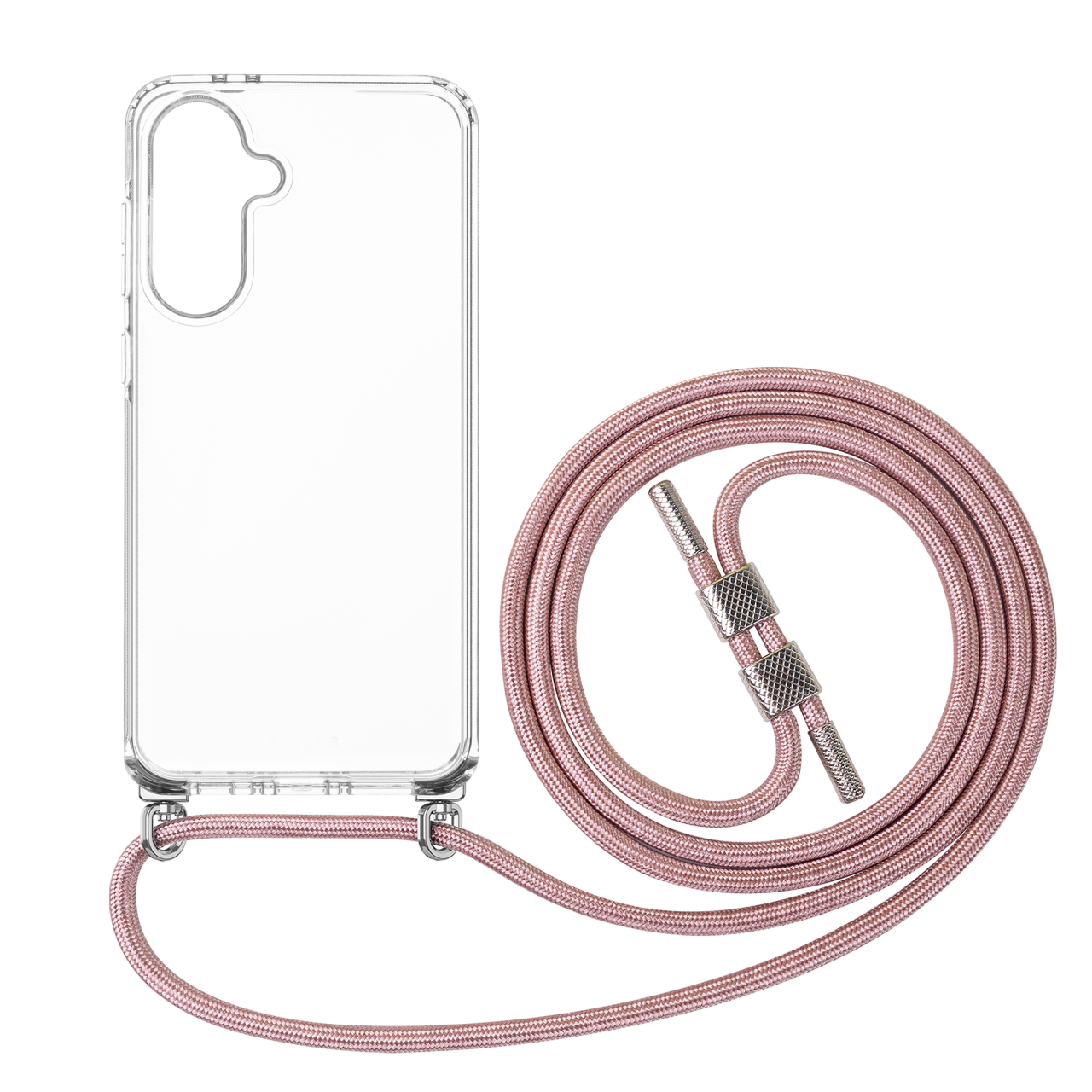 FIXED Pouzdro Pure Neck s odnímatelnou růžovou šňůrkou na krk pro Samsung Galaxy A36 5G/A56 5G
