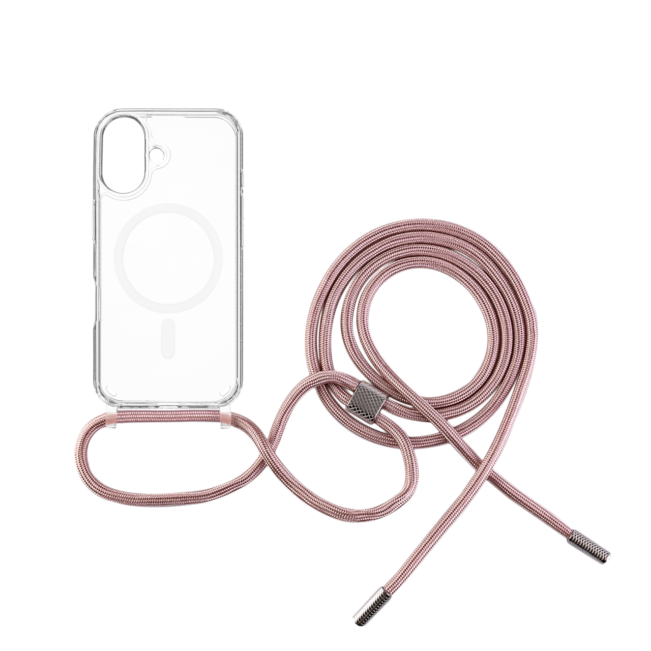 FIXED Pouzdro MagPure Neck s růžovou šňůrkou na krk pro Apple iPhone 16