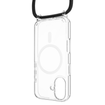 FIXED Pouzdro MagPure Neck s černou šňůrkou na krk pro Apple iPhone 16 Plus