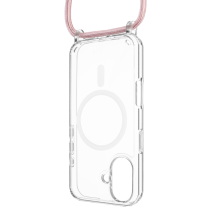 FIXED Pouzdro MagPure Neck s růžovou šňůrkou na krk pro Apple iPhone 16 Plus
