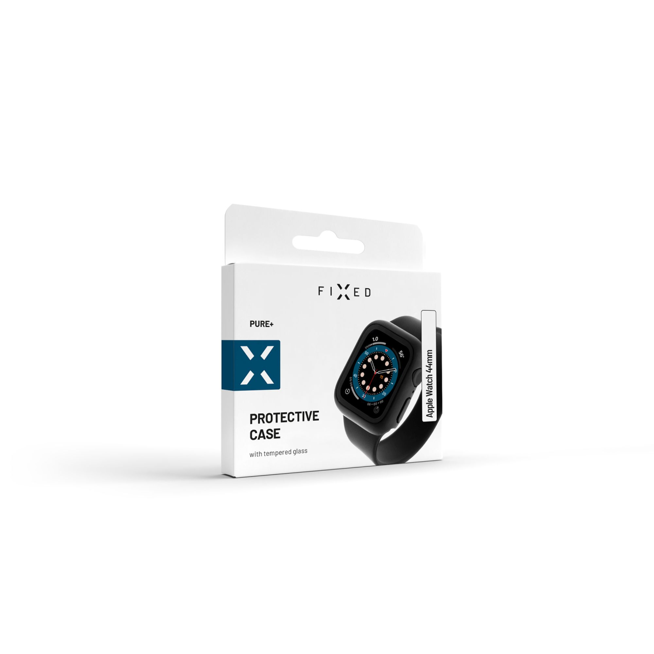 FIXED Ochranné pouzdro Pure+ s temperovaným sklem pro Apple Watch Series 7 45mm, černé