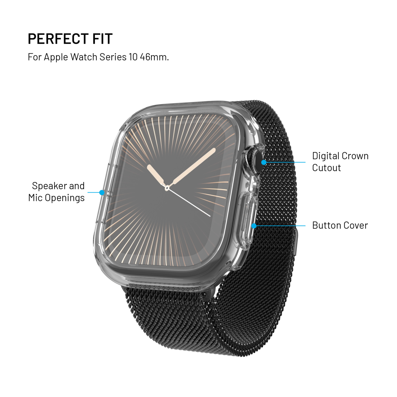 FIXED Pure Watch pouzdro se sklem Apple Watch 10 46mm